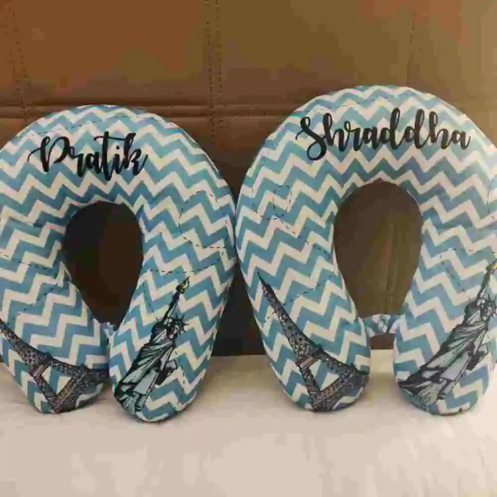 Buy personalized travel pillow for couples custom gift